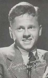 MICKEY ROONEY  ACTOR  COMEDIAN  EXHIBIT SUPPLY-PENNY ARCADE CARD 1922-2013 - Picture 1 of 2