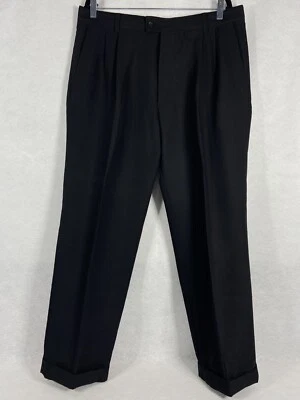 Pantalones de golf vintage Boss Hugo Boss para hombre 36x34 negros plisados delanteros Foto 1 de 4
