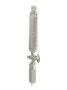 WILMAD Glass 125mL 19/22 29/42 Graduated Double Scale Addition Funnel 2mm Stpk - Picture 1 of 8