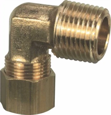 Brass 90 Degree Elbow Connector Fitting 1/4" Compression X 1/8" NPT - Image 1 of 3