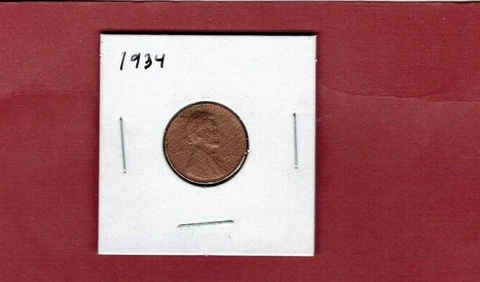 1934-P LINCOLN CENT STRIKE-THROUGH FOREIGN MATTER (SEE PHOTOS) Cover
