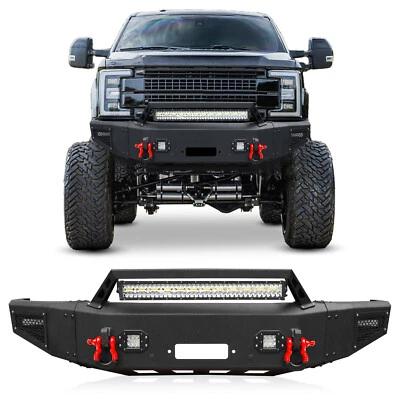 适用于 17-22 福特 F250-F550 Super Duty 前保险杠带绞盘 LED 灯 D 形环 — 第 1/4 张图片
