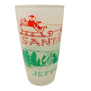 Santas Village Jefferson NH Souvenir Milchglas Becher Vintage 10 oz 5" hoch - Bild 1 von 6
