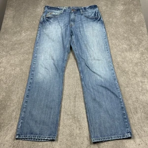 Pantalones de mezclilla ARIAT M4 tiro bajo corte bota azul para hombre 33x32 lavado medio trabajo - Imagen 1 de 8