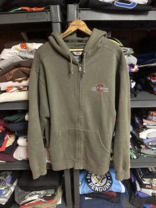 Vintage Y2K Harley Davidson Green Full Zip Hoodie Jacket Size Large - Bild 1 von 3