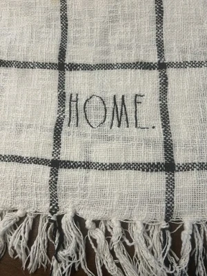 Rae Dunn Plaid Fringe Home Throw Blanket 50x60 Excellent Condition - Image 1 of 4