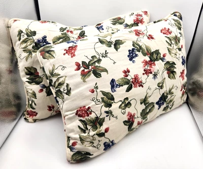 Par de almohadas decorativas Waverly Orchard Trail foliadas fruta 17x12" LEER Foto 1 de 4