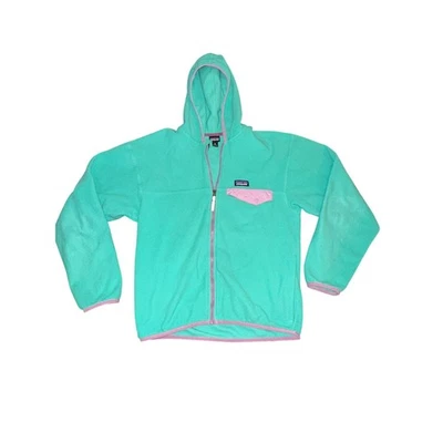 Patagonia D Snap-T Fleece Jacket Teal Purple Contrast Size XL Girls - Image 1 of 3