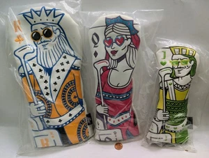 Flushed Golf.3 Driver.Wood.Head Covers set.KING,QUEEN,JACK.Poker Cards. - Picture 1 of 5