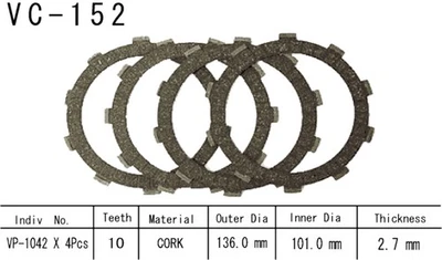 Juego de fricción embrague Vesrah para moto de cross Honda XL250S 1978-1980 Foto 1 de 2