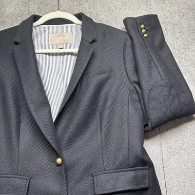 Blazer para mujer Banana Republic de lana con botones dorados negro talla 12 Foto 1 de 4