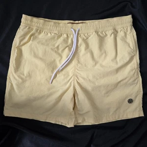 Nicholas Deakins pantaloncino da bagno uomo con coulisse ricamato grande giallo vintage - Foto 1 di 10