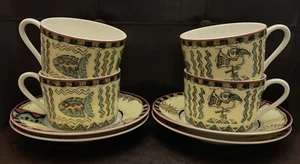 Set of 4 Mikasa ULTIMA+ HK245 IVORY COAST Coffee/Tea Cup & Saucers Indonesia - Picture 1 of 14