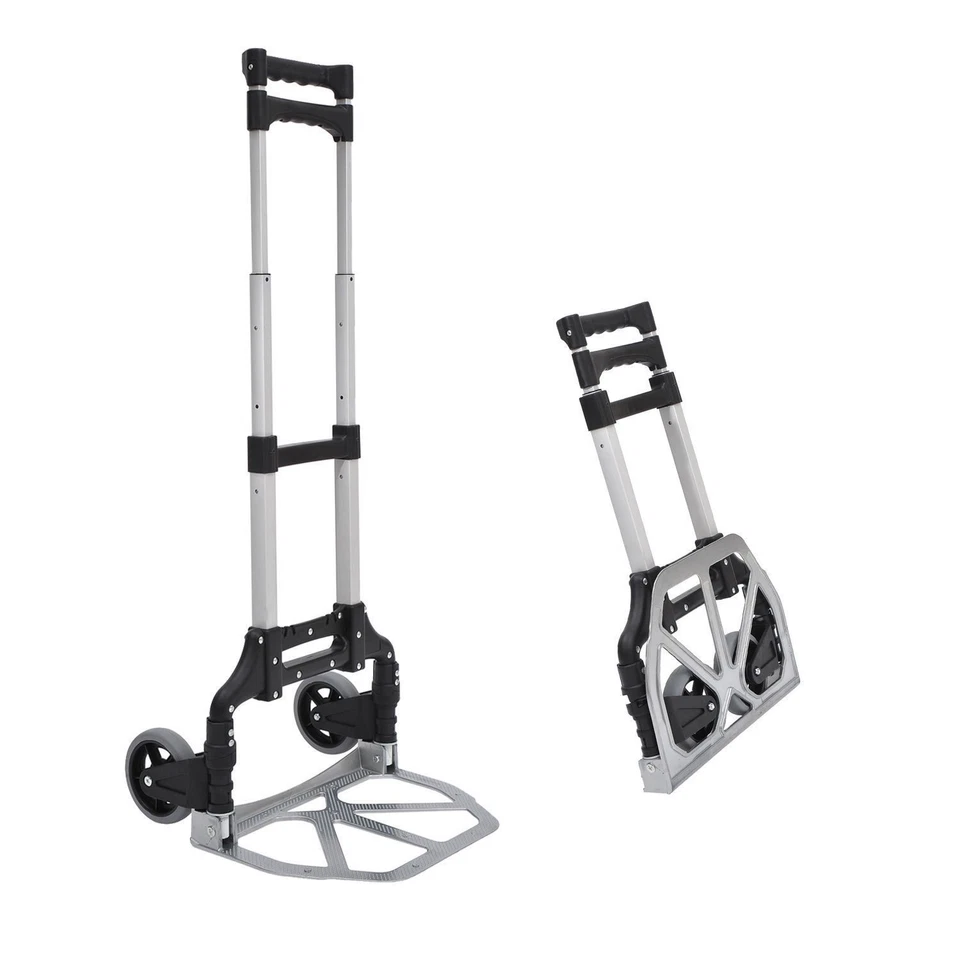 HOMCOM Carrello da Trasporto 70kg max Pieghevole ad Altezza Regolabile Argento - Immagine 1 di 4