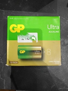 New GP Ultra Alkaline  D Batterries X 8 1.5V LR20  Battery 8 Pack - Picture 1 of 2