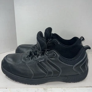 Herren Schwarz Orthofeet Wasserdicht Leder Orthopädisch Wandern Turnschuhe Gr. 12 Medium - Bild 1 von 22