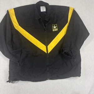 US Army Jacket Mens Large APFU Fitness Uniform Windbreaker Nylon Zip - Picture 1 of 9
