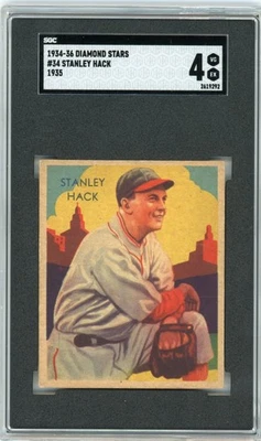 1934-36 Diamond Stars Stanley Hack #34 SGC 4 Chicago Cubs 1935 - Image 1 of 2