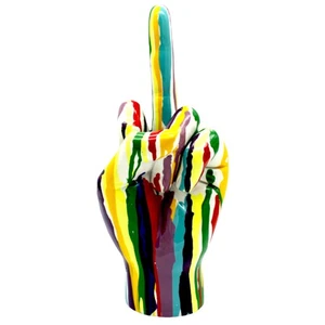 Jumbo XXL Graffiti Middle Finger Tabletop Sculpture – 11 Inch Tall Decor - Picture 1 of 5