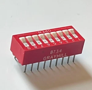 GRAYHILL 9 WAY DIP DIL SWITCH PREMIUM QUALITY x1 76PSB09 FBA10A5 - Picture 1 of 3