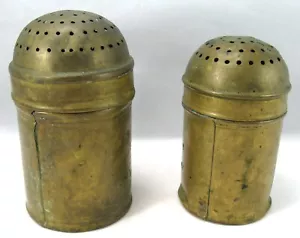 Circa 1800 Brass over Tin Shakers, or Dredgers, Domed Lids - Imagen 1 de 11