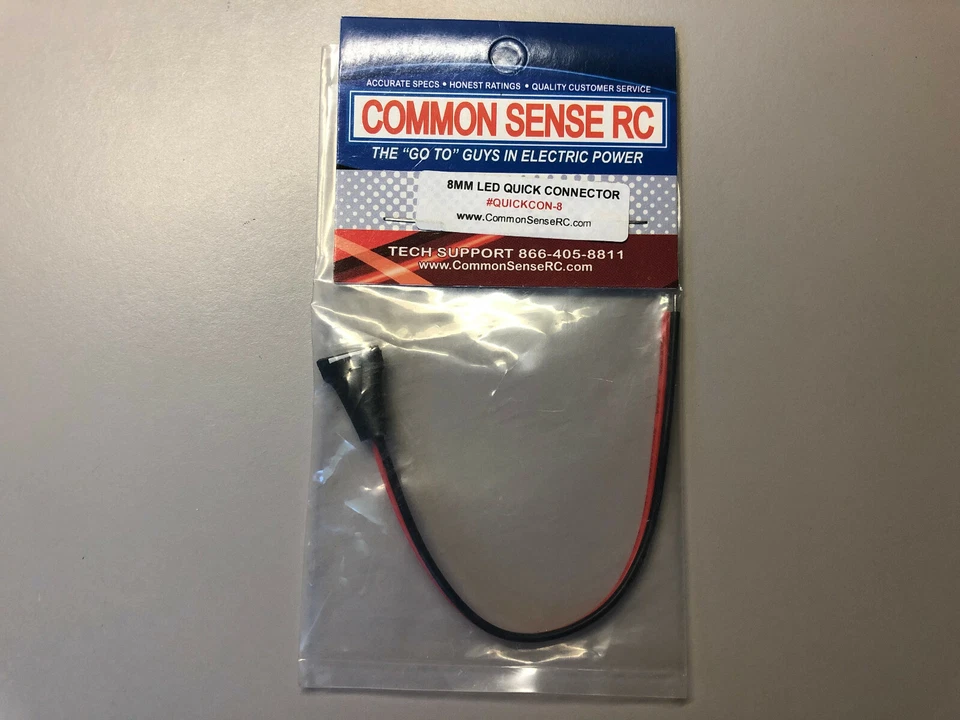 Conector rápido LED Common Sense RC 8 mm #QUICKCON-8 (bx22) Nuevo en paquete Foto 1 de 1