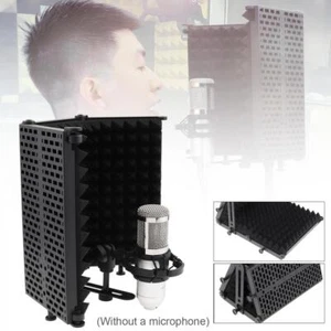 Foldable Microphone Isolation Shield 3-Panel Wind Screen for Studio Recording US - Picture 1 of 12
