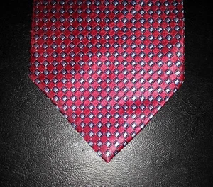 Nautica Krawatte Seide rot dunkelblau silber gewebt geometrische Designs neu im Karton t3961  - Bild 1 von 7