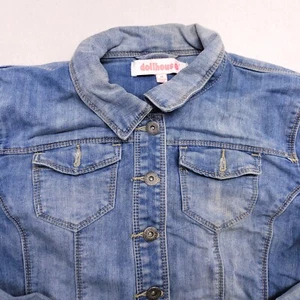 Dollhouse Casual Button Up Long Sleeve Denim Jacket Girls Size Medium M Blue - Picture 1 of 10