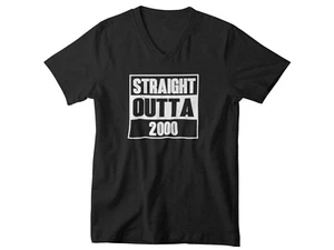 Mens V-neck Straight Outta 2000 T-Shirt 23 Years of Being 23rd Birthday Gift Tee - Picture 1 of 3