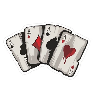 REAL COOL Four Aces Poker Cards Sticker Reflective Decal Vinyl for Car Truck - Picture 1 of 14