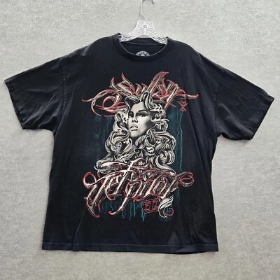 Camisa Sullen Hombres 2XL Negra Medusa Serpiente Tinta Arte Logo Gráfico Cuello Redondo Camiseta Foto 1 de 4