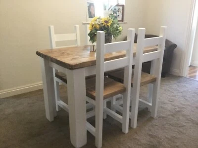 Rustic, Farmhouse, Dining Table and 4 Chairs - Image 1 of 4