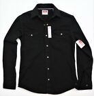 Wrangler Denim Shirt Black Denim Color Slim Fit Big Men Sizes 3XL 4XL 5XL  New 