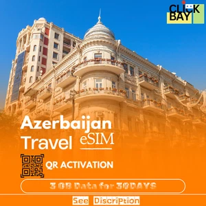 [eSIM] Azerbaïdjan Travel e-SIM haute vitesse 4G/5G 3 Go données pendant 30 jours (données uniquement) - Photo 1 sur 7
