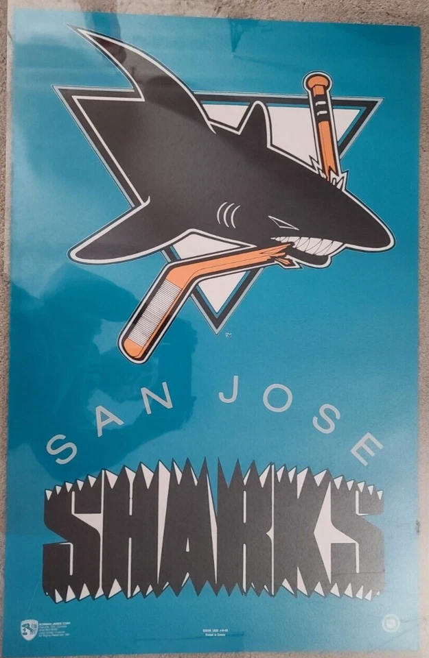 San Jose Sharks NHL Sharks Logo Poster 22x34" - Image 1 of 1