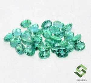 4x3 mm Natural Emerald Oval Cut Lot 30 Pcs 4.60 CTS Untreated Loose Gemstones - Picture 1 of 5