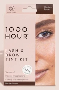 Kit de tinte para pestañas y cejas 1000 horas - Extracto de planta (marrón medio) - 12 manzanas - Imagen 1 de 2