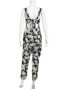 Excellent SIR Women's Navy Floral Print Jumpsuit Size 1 - Cropped Leg - Picture 1 of 3