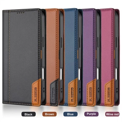 Magnetic Flip Leather Case For iPhone 7 8 SE XS Max XR 11 12 Pro 13 Wallet Cover - Image 1 of 4