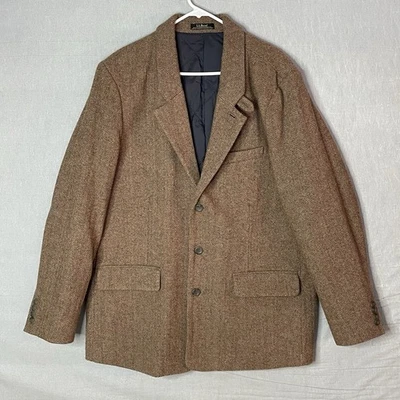 LL Bean Mens Coat Size 42 Reg Brown Thinsulate Lined Shetland Wool 0GGB4 - Image 1 of 4