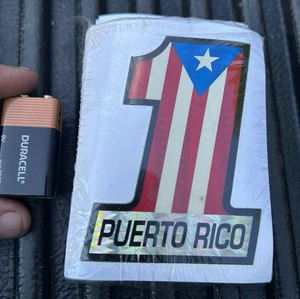 #1 Puerto Rico Vintage flag sticker New Old Stock Prism Pack Of 100 - Picture 1 of 2