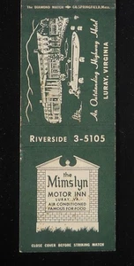 1950er The Mimslyn Motor Inn schönes neues Schwimmbad Highway Hotel Luray VA - Bild 1 von 2