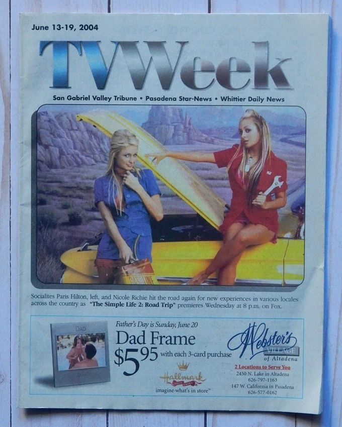 ПАРИЖ ХИЛТОН/НИКОЛЬ РИЧИ Простая Жизнь ТВ-гид Региональная Газета 2004 - Изображение 1 из 1