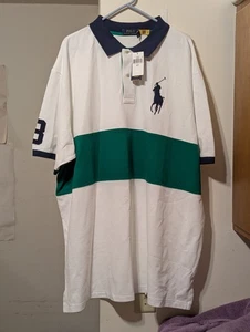 POLO DE ALTA CALIDAD DE RALPH LAUREN SS POLO 3XLT NUEVO CON ETIQUETAS BLANCO MU BIG PONY GRANDE/ALTO - Imagen 1 de 24