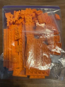 SHIPS FREE!! LEGO LOT OF 100 ORANGE FLAT PLATE 2X2 2X3 2X4 2X6 2x12 - Picture 1 of 4
