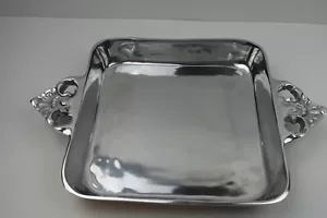 Hermosa bandeja de aluminio fundido con asas cuadradas 10"" x 10"" x 2"" totalmente nueva - Imagen 1 de 5