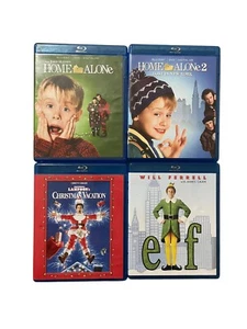 Christmas Movie Favorites Blu-ray Lot X4 Home Alone Elf Christmas National Lamp - Imagen 1 de 4