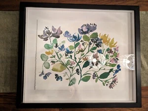 POTTERY BARN Spray Of Flowers Framed Print - OPEN BOX - Picture 1 of 3