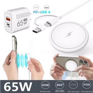 65W Wall Fast Charger Wireless Pad For Motorola Razr 50 Ultra Moto G Stylus 5G - Picture 1 of 23